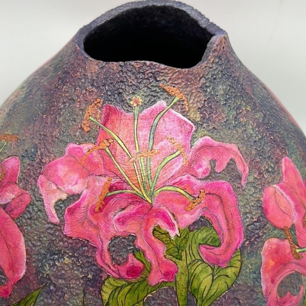 “StarGazer Lily Vase” Original Gourd Art Vessel / Vase Kristina Simkins ©2014 - Picture 10 of 17